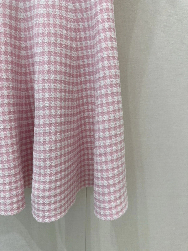 CD 2026 Checkered Knit Dress Pink Viscose 392531