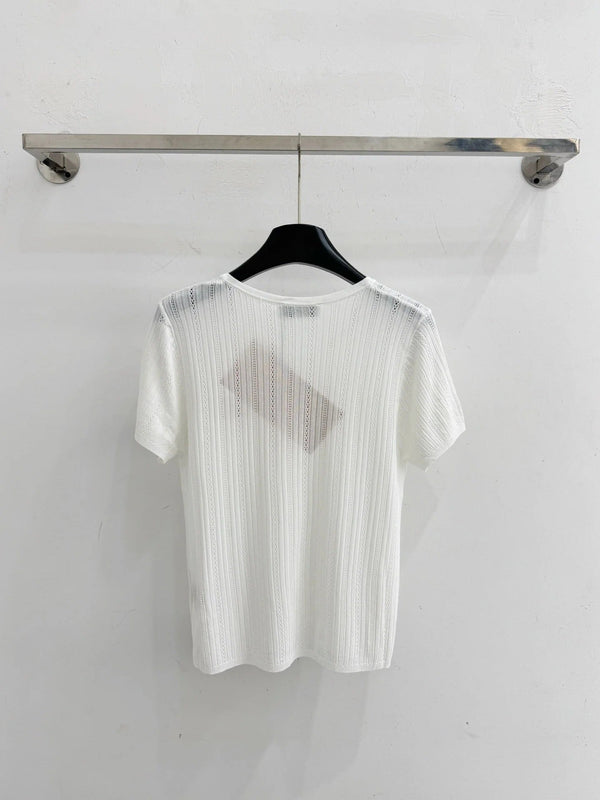 Miu 2026 V-Neck Knit Sweater Tencel 445563