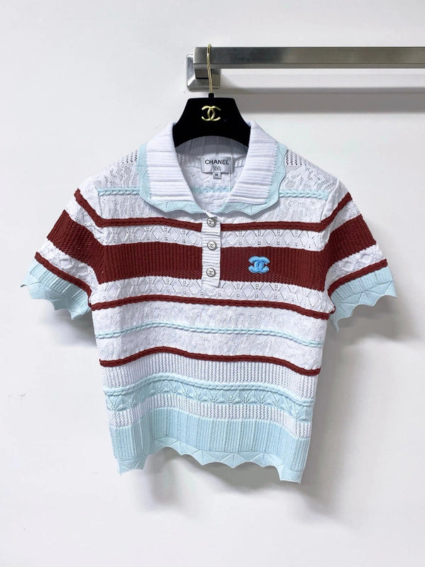 CC 2026 Strips Short-Sleeved Shirt Polo Tencel 380258