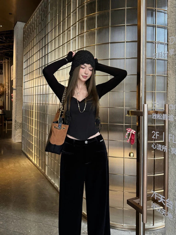 CHANEL 25S PANTALON DROIT EN VELOURS 445