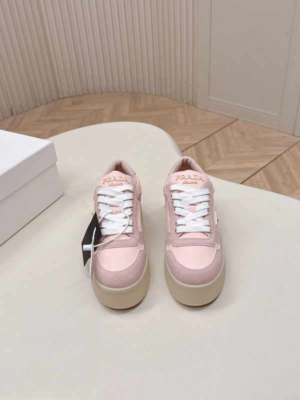 PRA 2026S Platform Sneakers 50 Pink Suede Cowhide 663494