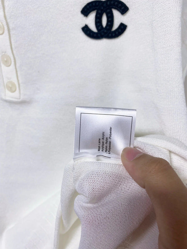 CC 2026 Short-Sleeve Knit Polo Shirt Wool Laine 479887