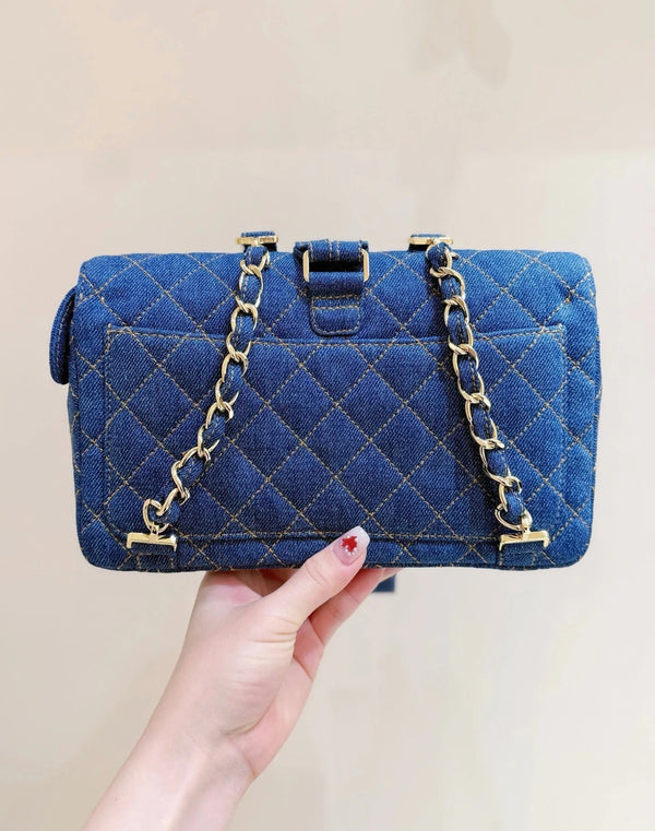 CC 2026 Backpack 26cm Blue Denim Leather 289705