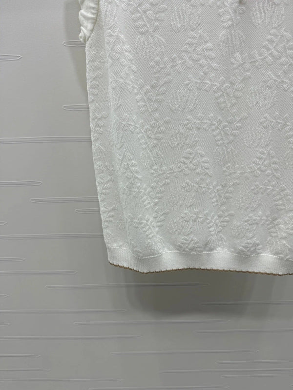 Miu 2026 Gilet en maille jacquard à col Laine Nylon 442704