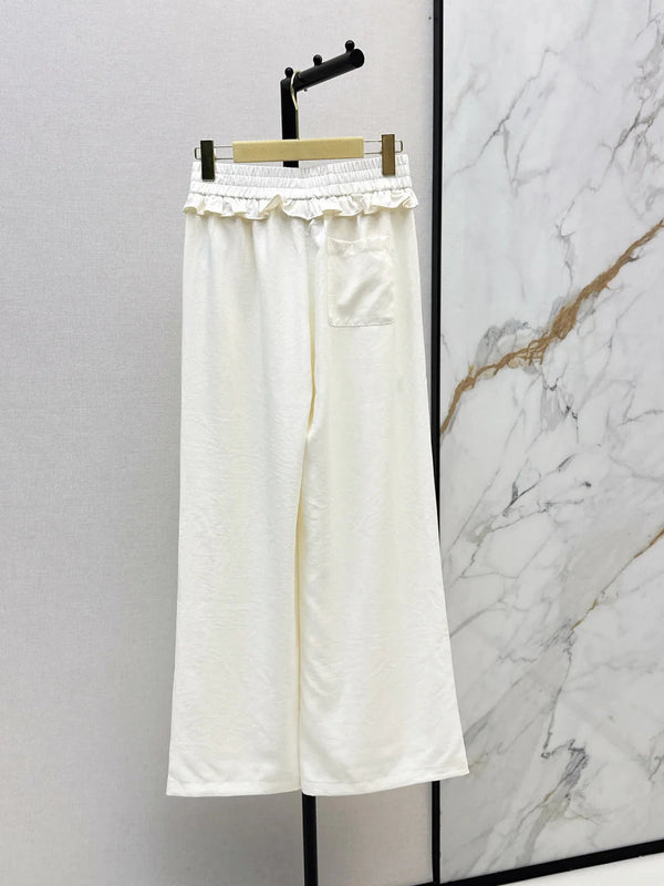 Miu 2026 Elastic Waist Straight Leg Pants Polyester 435240