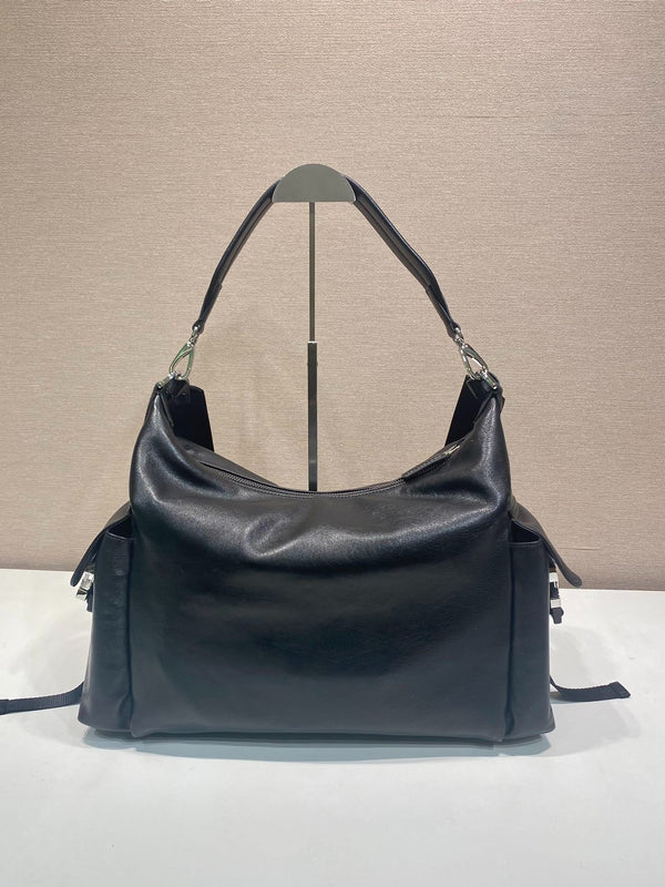 Prada 2026 Explore Bag 43cm Black and Brown Calfskin 351855