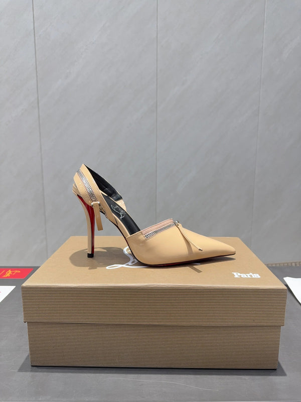 CL 26SS Slingback 100 Cuir verni beige 613790
