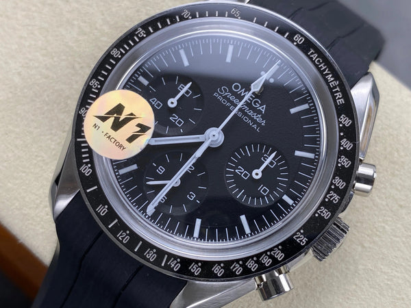 Omega Speedmaster Professional Moonwatch 42mm Black Dial Black Rubber Strap