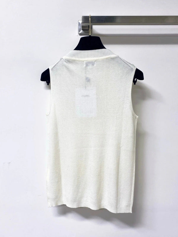 CC 2026 Rib-Knit Sleeveless Bow Details Wool 410640