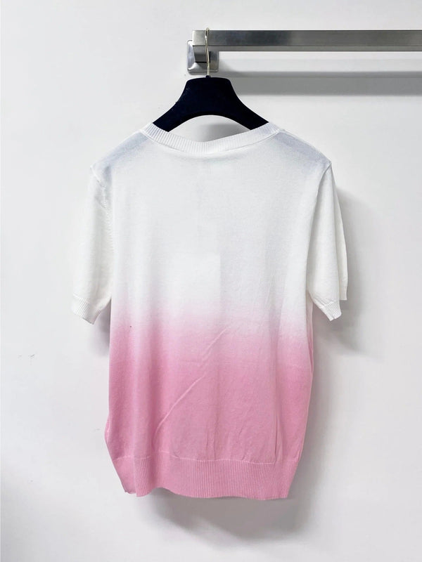CD 2026 Short-Sleeve T-Shirt Embroidered Colorful Floral Tencel 479916