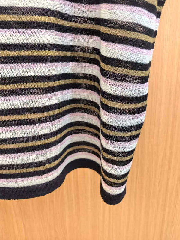 CC 2026 Striped Sleeveless Knit Vest Acrylic 387901