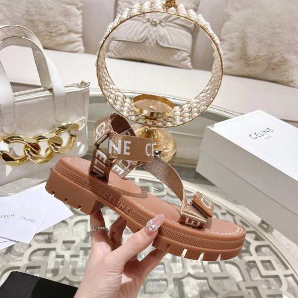 CL 26 Leo Strappy Sandals Wool Jacquard Leather 736576