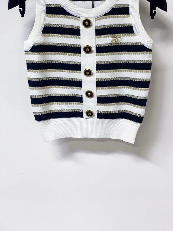 CC 2026 Striped Knit Vest Laine Wool 363124