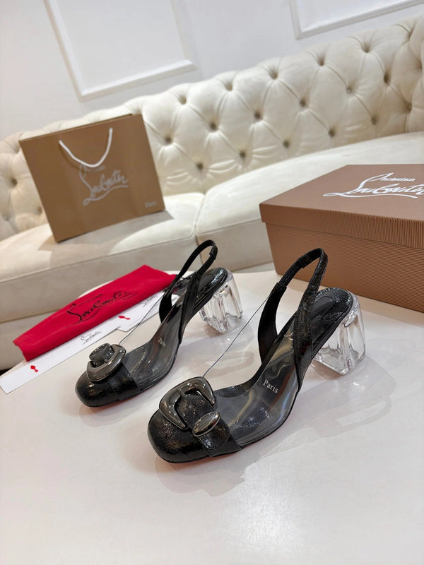 CL 2026 Minny Bubble 70mm Slingback Pumps PVC Patent Leather 780370