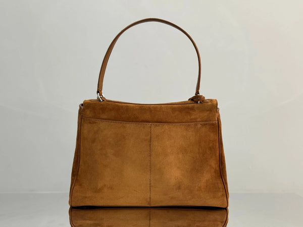 Sac moyen Balenciaga 35 Daim Marron Camel Métal Argenté