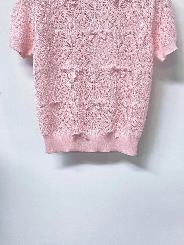 CD 2026 Knit Vest Decorative Bow Pattern Cotton 479899