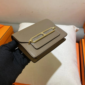 HM RoulisSlim Wallet 12.7 Taupe Calfskin Ghw