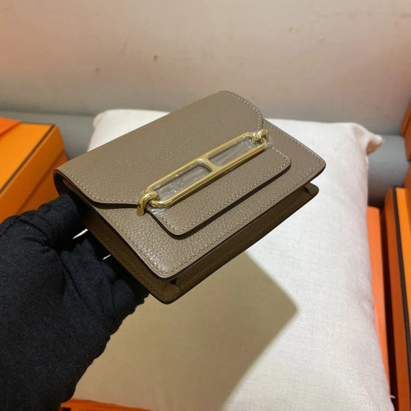HM RoulisSlim Wallet 12.7 Taupe Calfskin Ghw