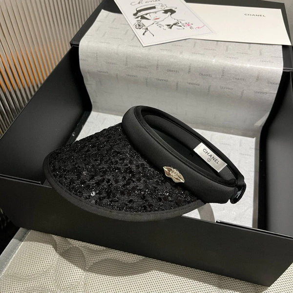 CC CAPPELLO DA SOLE MODELLO NERO CON PAILLETTES 673928