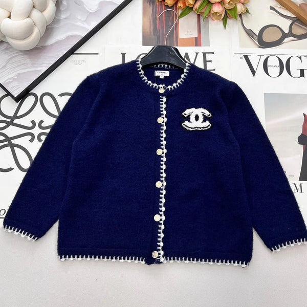 Gilet tricoté CC 26 Laine cachemire bleu marine 785151
