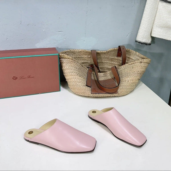 BORSA A MOLLA PIATTA IN PELLE DI AGNELLO ROSA PASTELLO