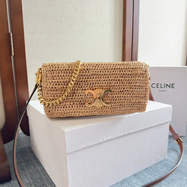 Multipochette Bag 23 In Brown Raffia