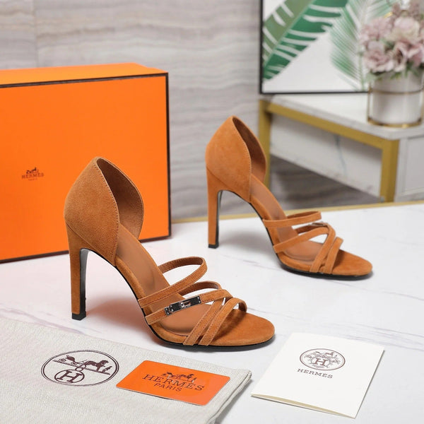 HM Sandales 26ss 85 Suède Camel Marron 601235