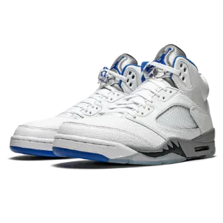 Nike Air Jordan 5 Retro White Stealth Gray Leather