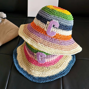CL Rainbow Straw Bucket Hat 322145