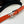 CC 30MM BELT IN FIRE ORANGE AND BLACK CALFSKIN WITH SILVER HARDWARE