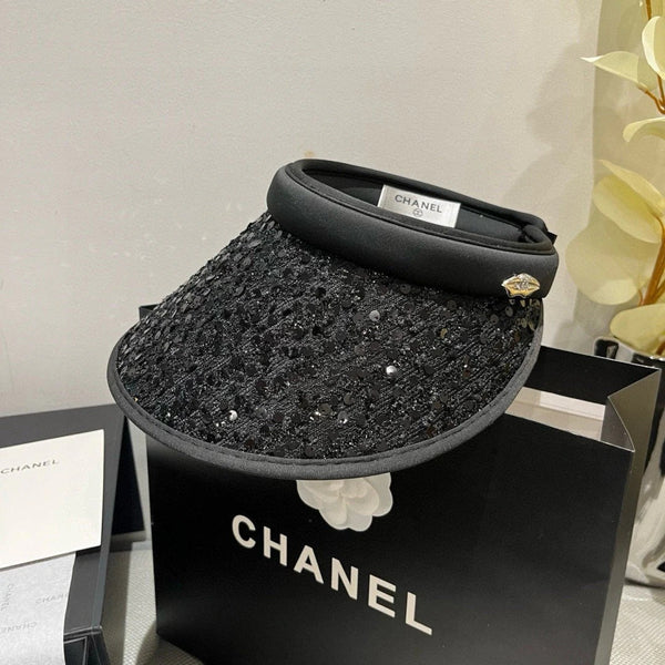 CC CAPPELLO DA SOLE MODELLO NERO CON PAILLETTES 673928