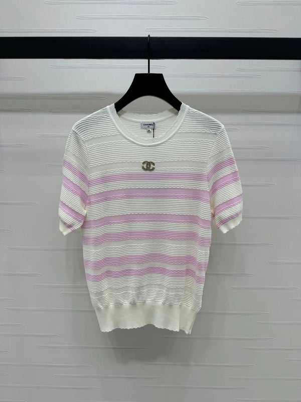 CHANEL SHORT-SLEEVE KNIT TOP 269464