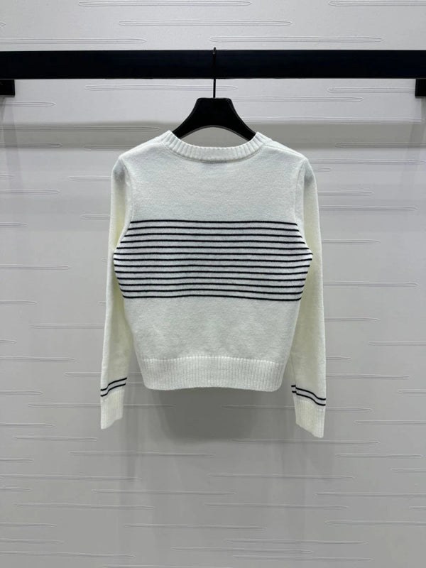 CHANEL CREW NECK LONG-SLEEVE KNIT SWEATER 274953