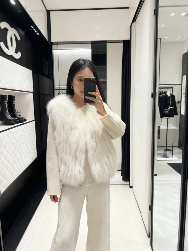 CHANEL VESTE RÉVERSIBLE EN FOURRURE DE RENARD 25S 592
