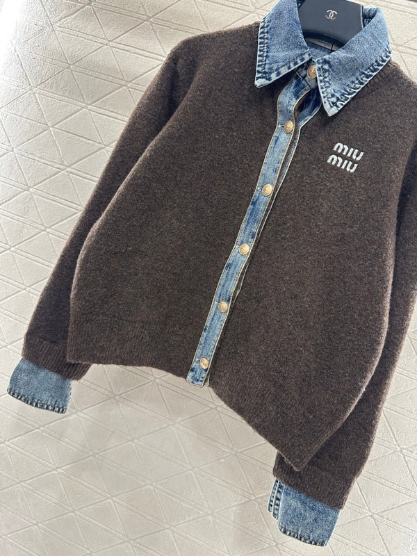 VESTE EN MAILLE MIUMIU FAÇON DENIM STYLE 736