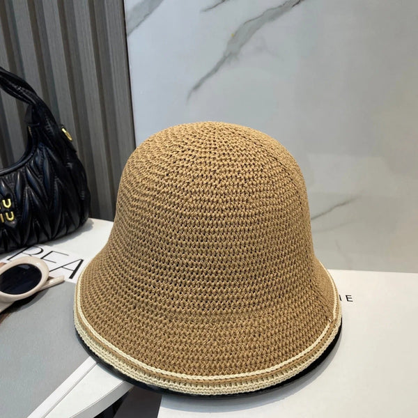 STRAW BUCKET HAT IN BROWN 672973
