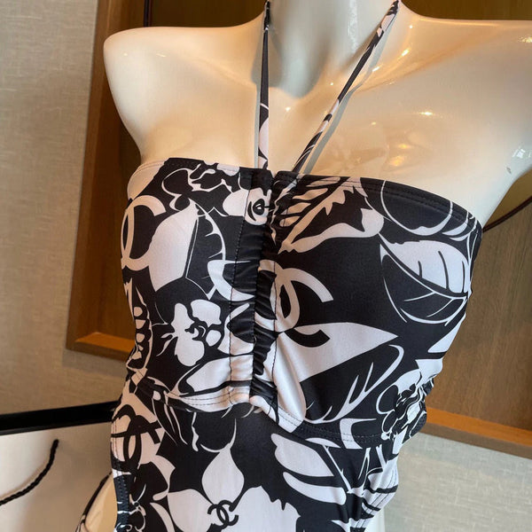 COSTUME DA BAGNO BIKINI CC IN STAMPA FLOREALE BIANCA E NERA 622171