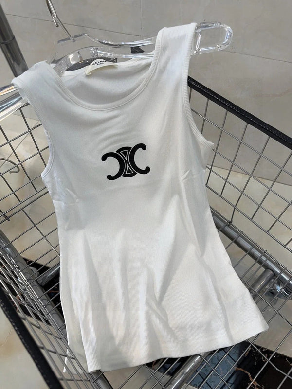 TANK TOP 627697 IN WHITE COTTON RIBBED