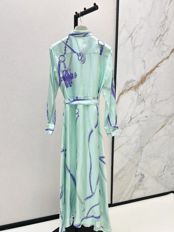 HERMES 25S LONG SILK DRESS 022