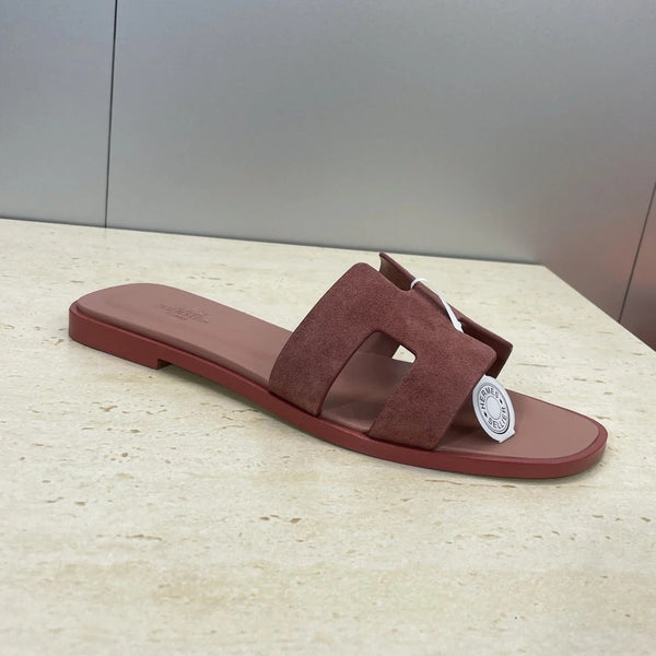 HM 26ss Oran Sandals Dusty Rose Suede Cowhide 607205