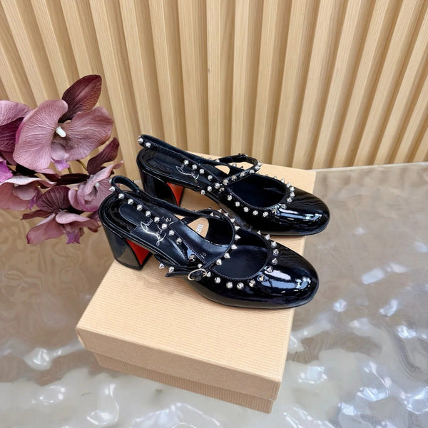 CL 2026 Janispikes 55mm Mary Jane Pumps Patent Leather 698239