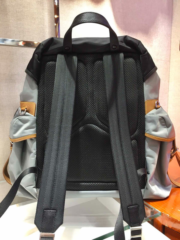 Prada 2026 Black Beige and Grey Fabric With Saffiano Leather 351880