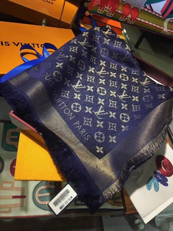 LV SCARF 140 CM IN WOOL MIX SILK 693008