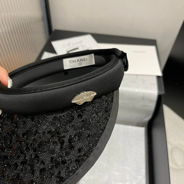 CC CAPPELLO DA SOLE MODELLO NERO CON PAILLETTES 673928