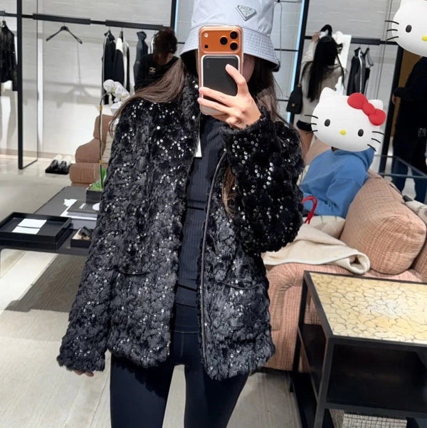 BLOUSON CHANEL 25S EN VELOURS ORNÉ DE SEQUINS 464