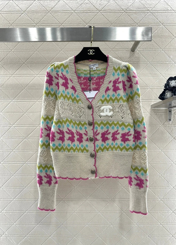 CC 26 Gilet en maille jacquard rayée Laine Cachemire Multicolore 331700