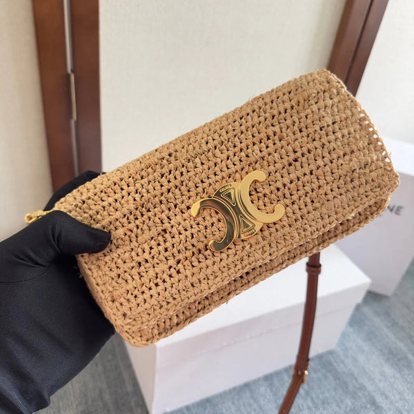 Multipochette Bag 23 In Brown Raffia