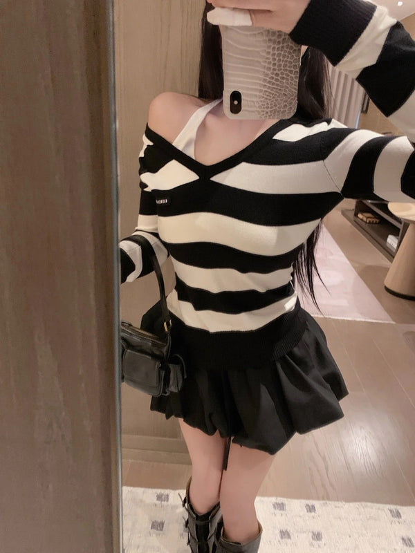 MIUMIU TOP AND SKIRT SET STYLE 444