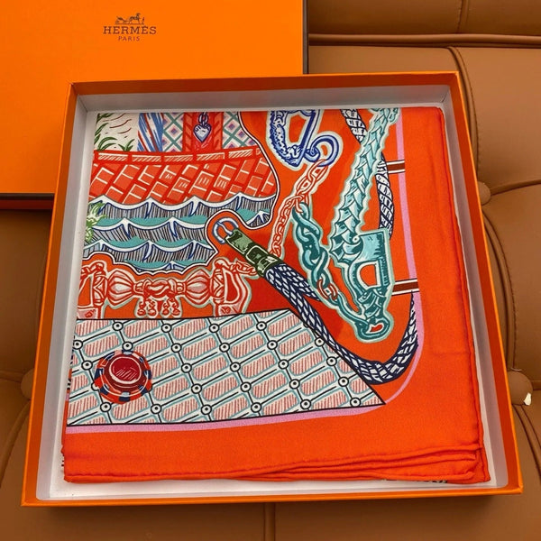 HERMES 25S SCIARPA 90 IN SETA 703684