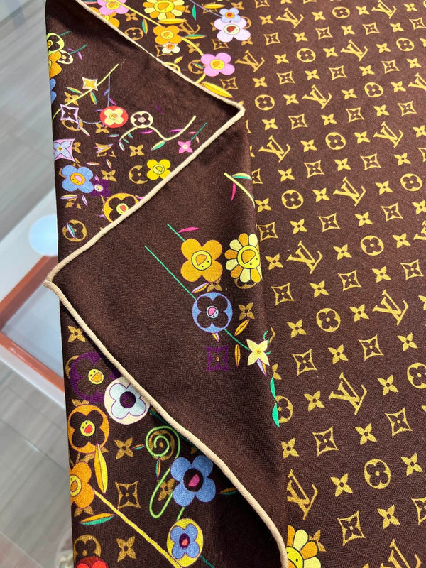 LV SCARF 135 CM IN WOOL MIX SILK 715457